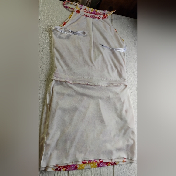 Bisou Bisou Dress Romper Halter Style Slip-on Women's Sz 4 Floral Print - Picture 8 of 12